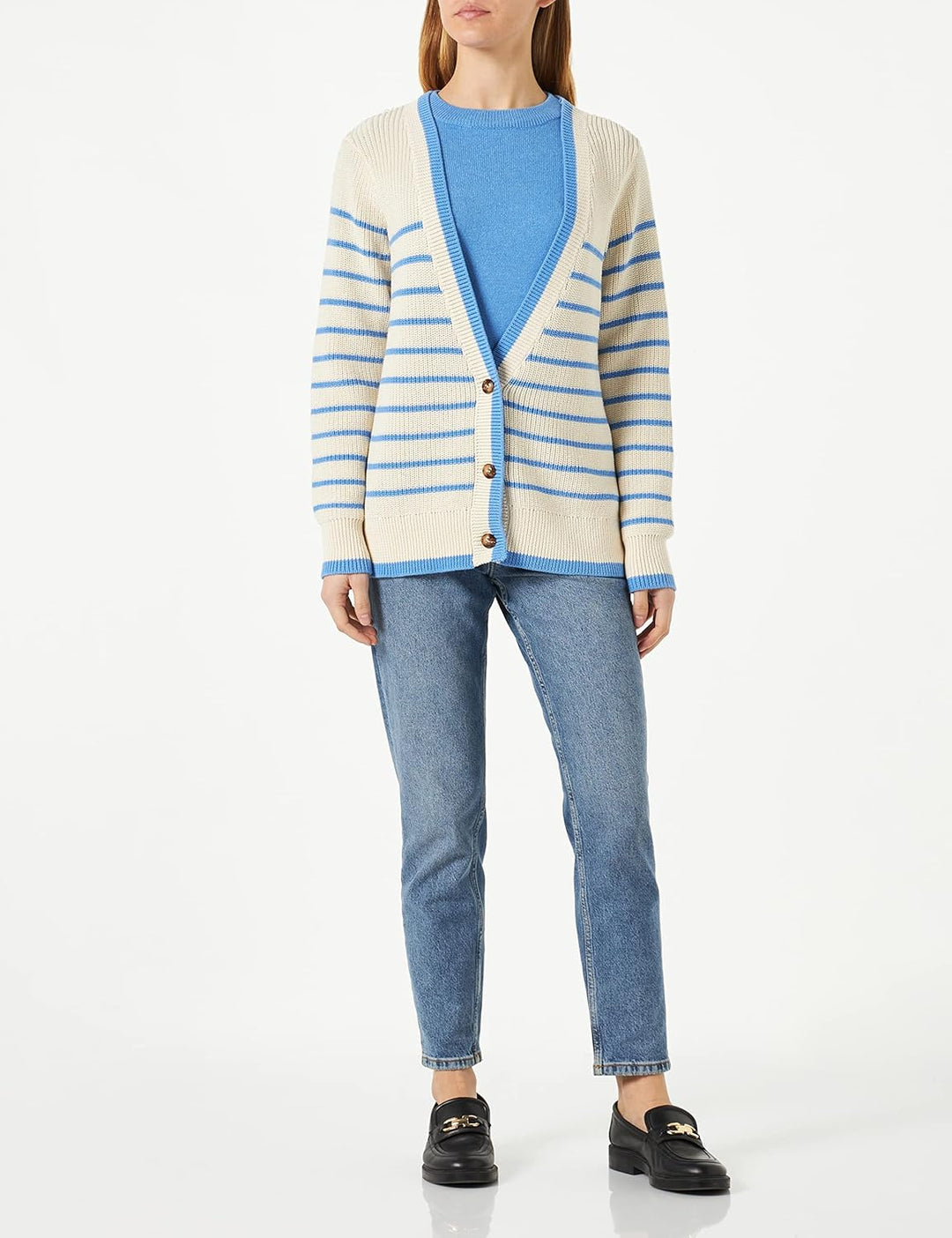SOYACONCEPT Damen Strickjacke, Hellblau Kombi