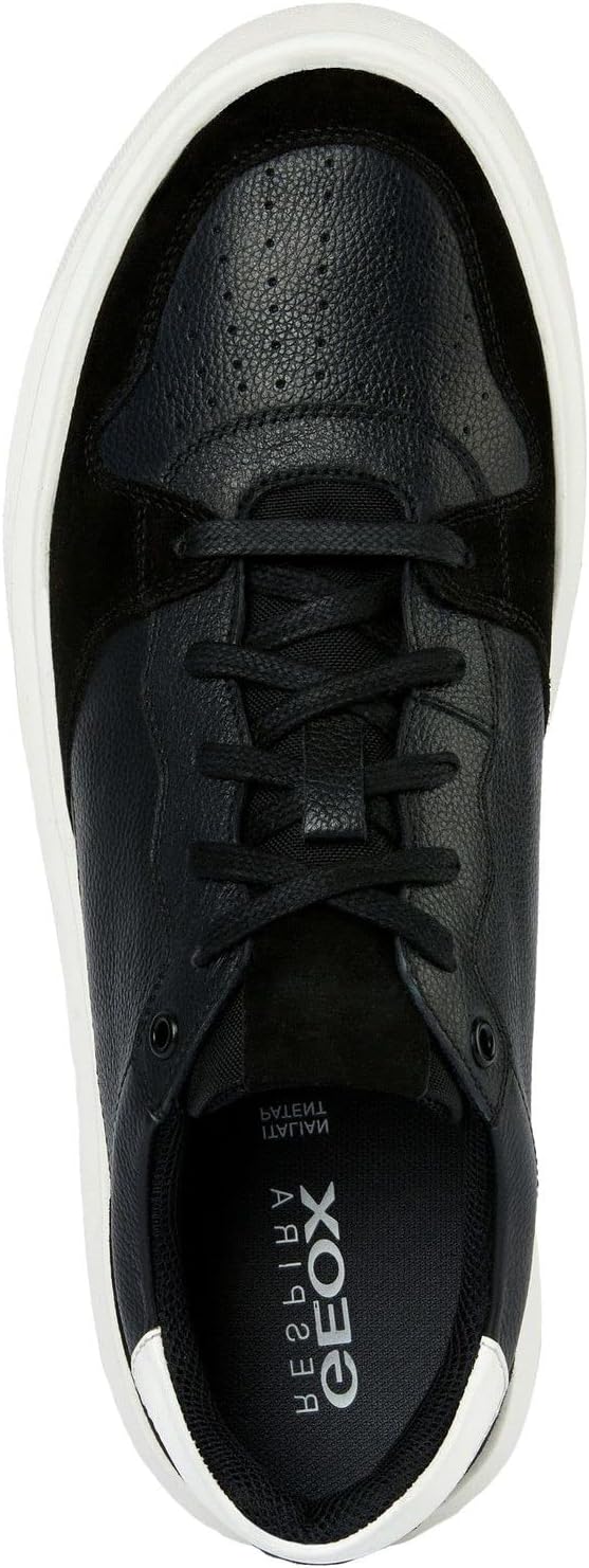Geox Herren U Keilan D Sneaker 40 EU Black White, 40 EU Black White