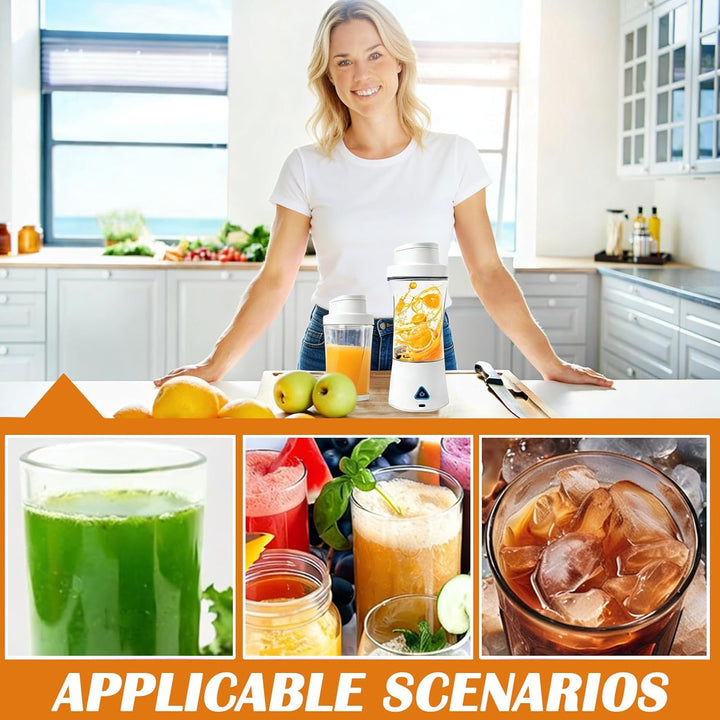 Smoothie Maker to Go, 700ml Elektrischer USB-Entsafter, Mini-Standmixer Und Smoothie-Maker Mit Sechs