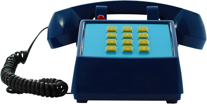 Opis PushMeFon Mobile: Seniorentelefon mit SIM Karte, schnurgebundenes Tischtelefon als Retro Festne