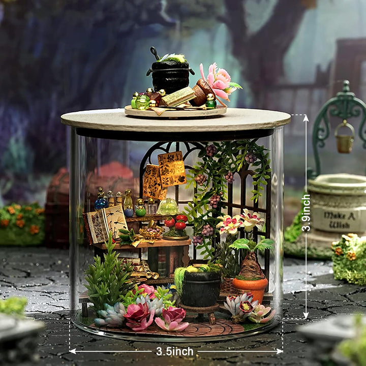Cuteefun DIY Miniatur Haus Puppenhaus Kit mit Staubabdeckung &amp; LED Licht | DIY Holz Traum Flasche Ki