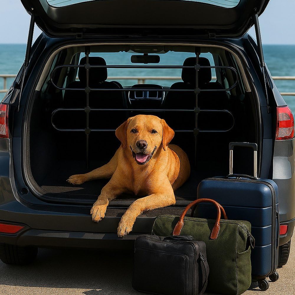 Start Kofferraumtrenngitter für Hunde, höhen- und breitenverstellbar, sicher für den Transport von H