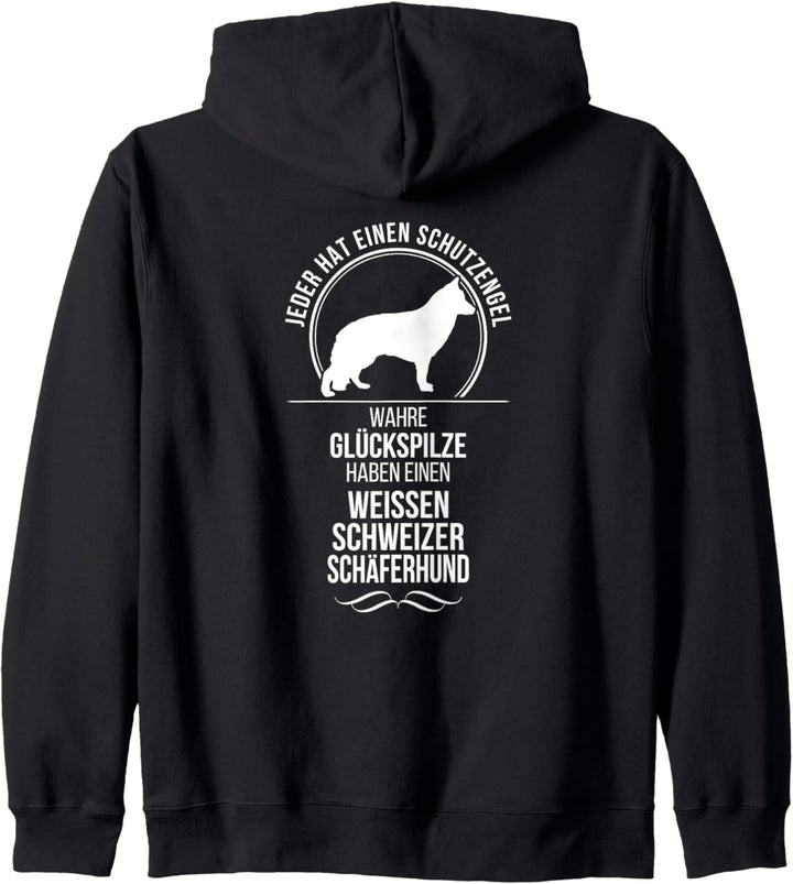 Weisser Schweizer Schäferhund Schutzengel Hunde Hundespruch Kapuzenjacke