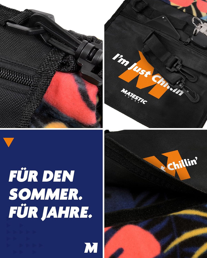 Picknickdecke 200x200 cm Wasserdicht &amp; Sandfrei — Isolierte XXL Stranddecke für 4-6 Personen mit Tra