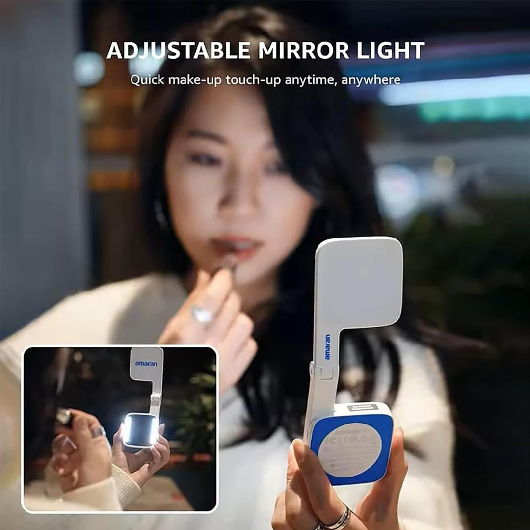Amaran Go Magnetisches Selfie-Telefon-Licht, Dual-LED-Lichtquelle mit verstellbarem Spiegellicht, CC