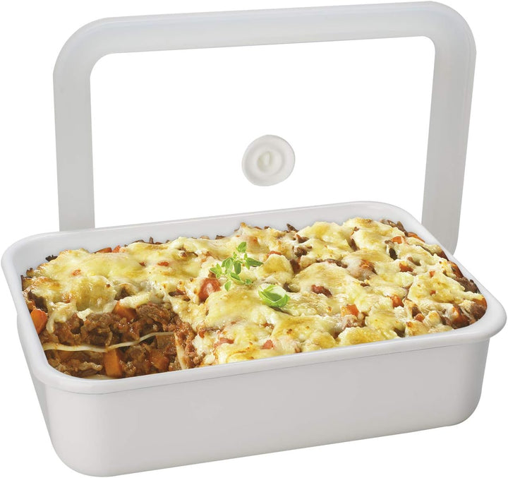 HoneyWare Vakuum Emaille, XL flach, 1,85L, Masse: 23,5 x 17,5 x 7 cm Frischhaltedose, XL Flach