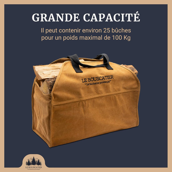 Transporttasche für Brennholz, robust und robust, für Brennholz, 60 x 46 x 26 cm, 50 l, Mehrzweck-Ko