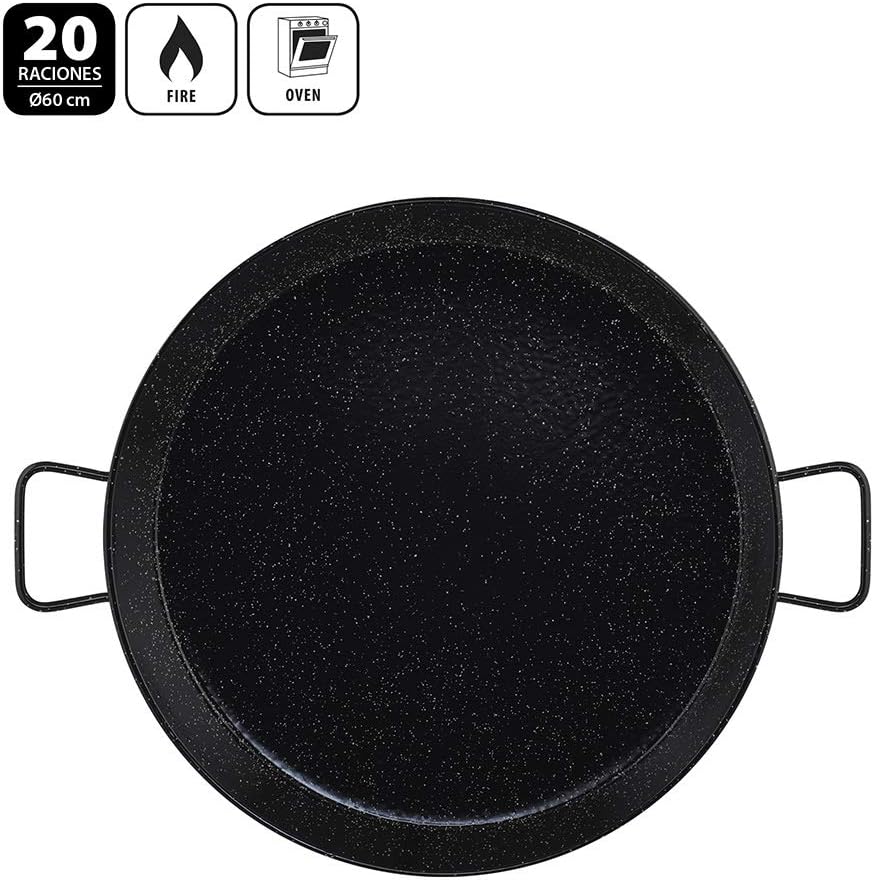 Metaltex 7398250000 Paella-Pfanne, emaillierter Stahl, Schwarz