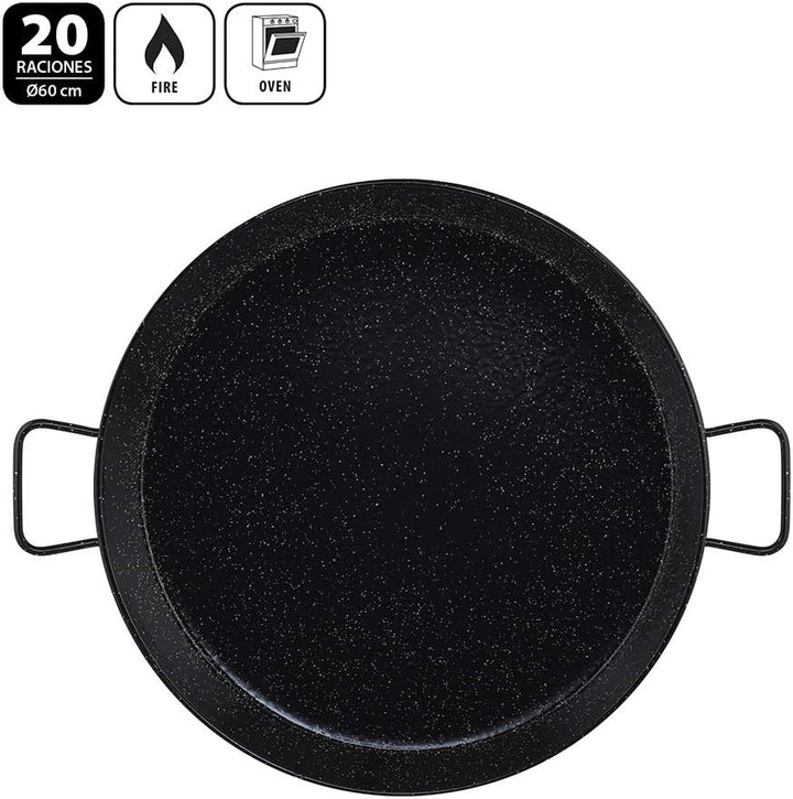 Metaltex 7398250000 Paella-Pfanne, emaillierter Stahl, Schwarz