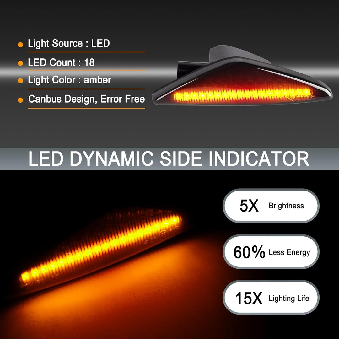 LED Blinker Seitenblinker für BMW E70 X5 E71 X6 F25 X3, Blinker mit Canbus Fehlerfrei, E70 X5 E71 X6