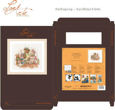 Lanarte Zählmusterpackung Spielzeug & Teddy Zählstoff Kreuzstichpackung, Baumwolle, Mehrfarbig, 44.0