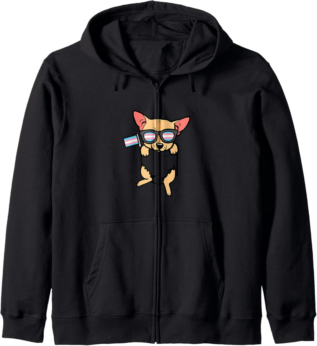 Chihuahua Chiwawa Pocket LGBT Transsexual Transgender Trans Kapuzenjacke