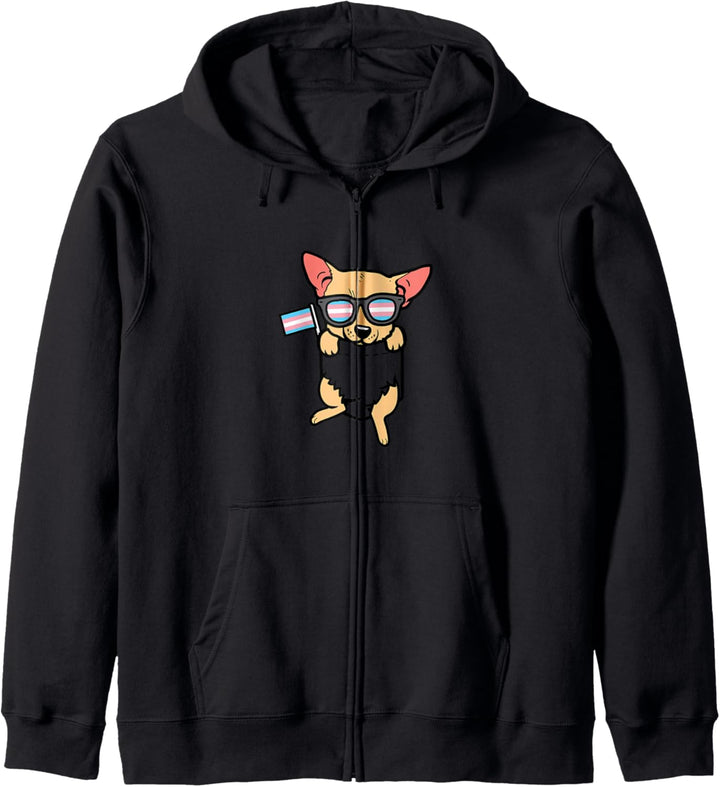 Chihuahua Chiwawa Pocket LGBT Transsexual Transgender Trans Kapuzenjacke