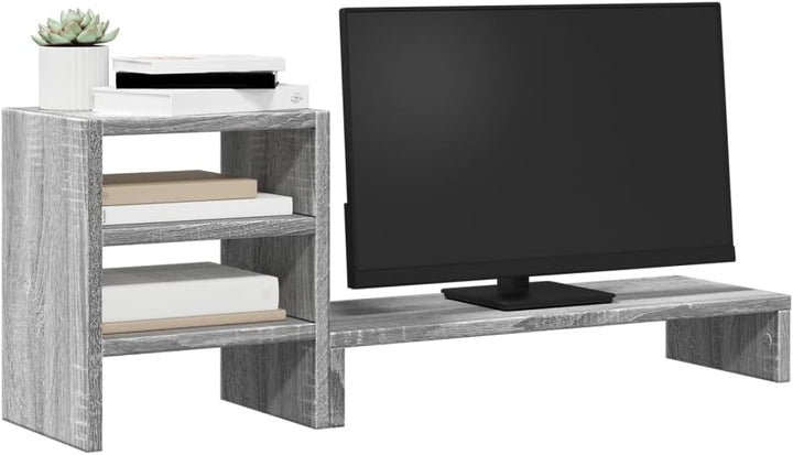 vidaXL Monitorständer, Schreibtischaufsatz mit Schreibtisch-Organizer, Unterbau Bildschirm Laptop St