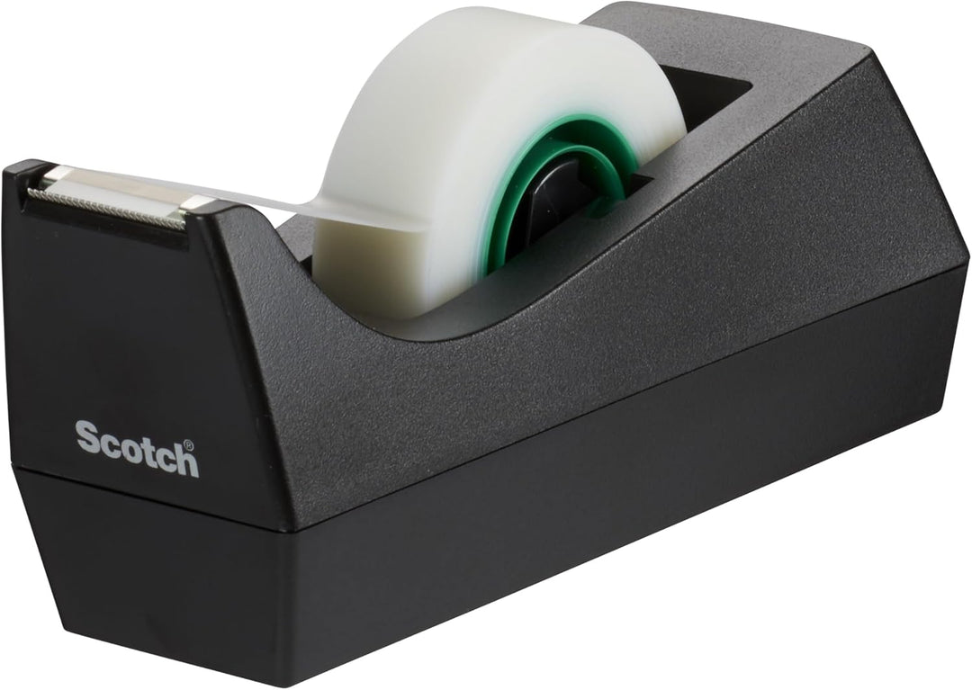 Scotch Abroller, Schwarz inkl. 3 Rollen Scotch Magic Klebeband A Greener Choice - mit Pflanzlichem K