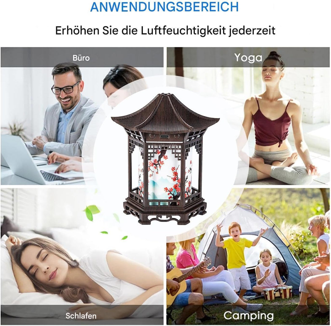 Schlafzimmer Raumbefeuchter,Pavillon-Design Kaltnebel Luftbefeuchter Mit Nachtlicht,Befeuchtungsgerä