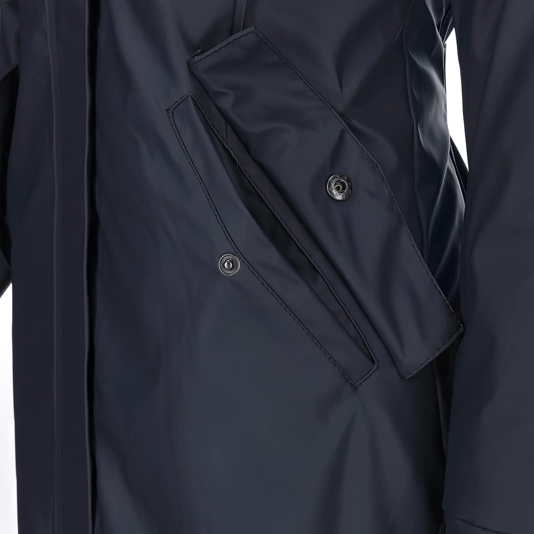 Dry Fashion Damen Regenmantel Malmö - Frauen Regenjacke Jacke mit Kapuze Lang Winddicht Wasserdicht