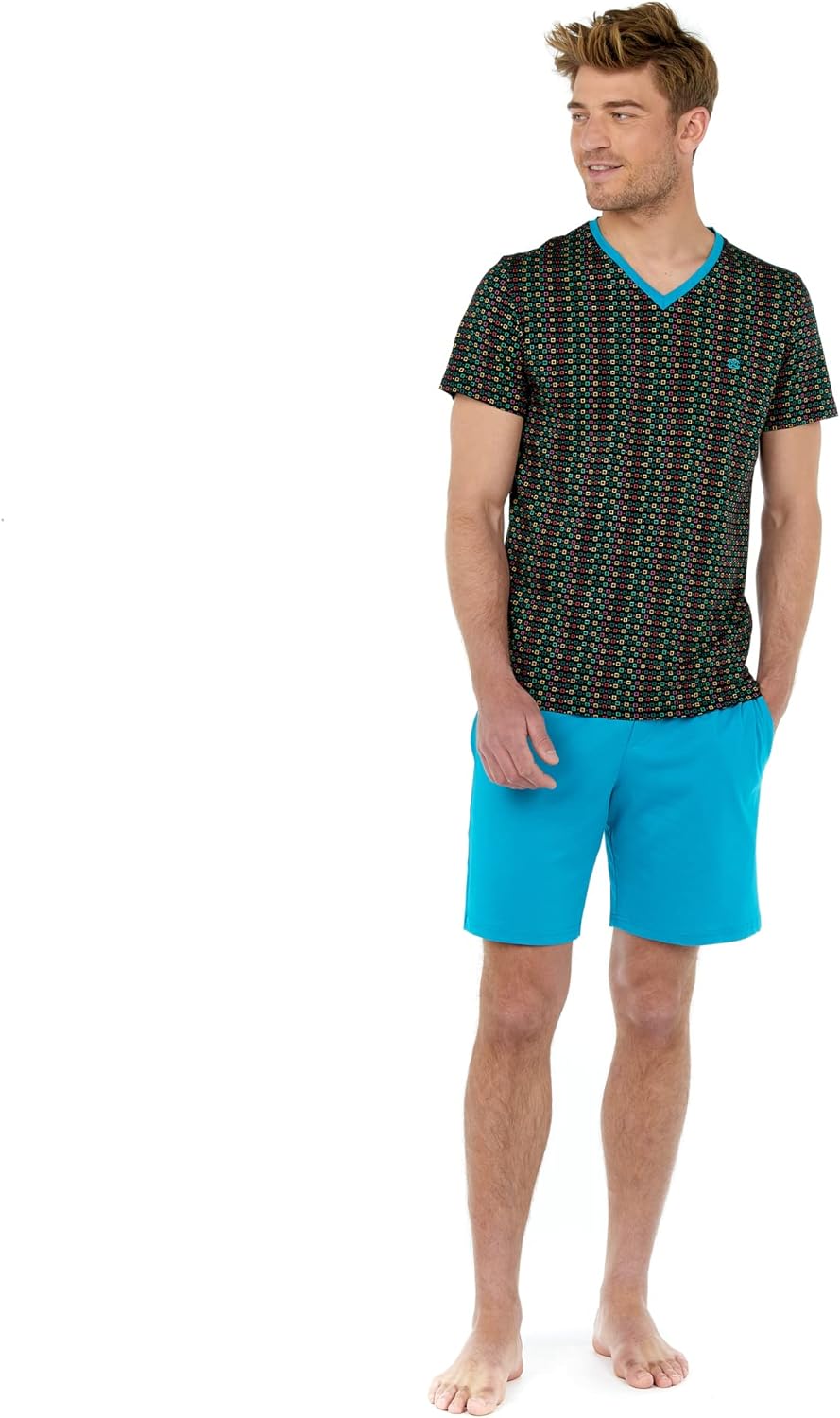 ZXYA Herren Court Louka Pyjama-Sets, Multicolore, S