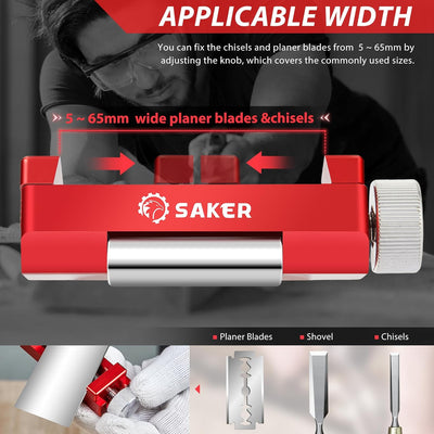 Saker Honing Guide Tool Upgraded – Schärfhalter und Schleifstein für kurze Holzbearbeitung, Meissel