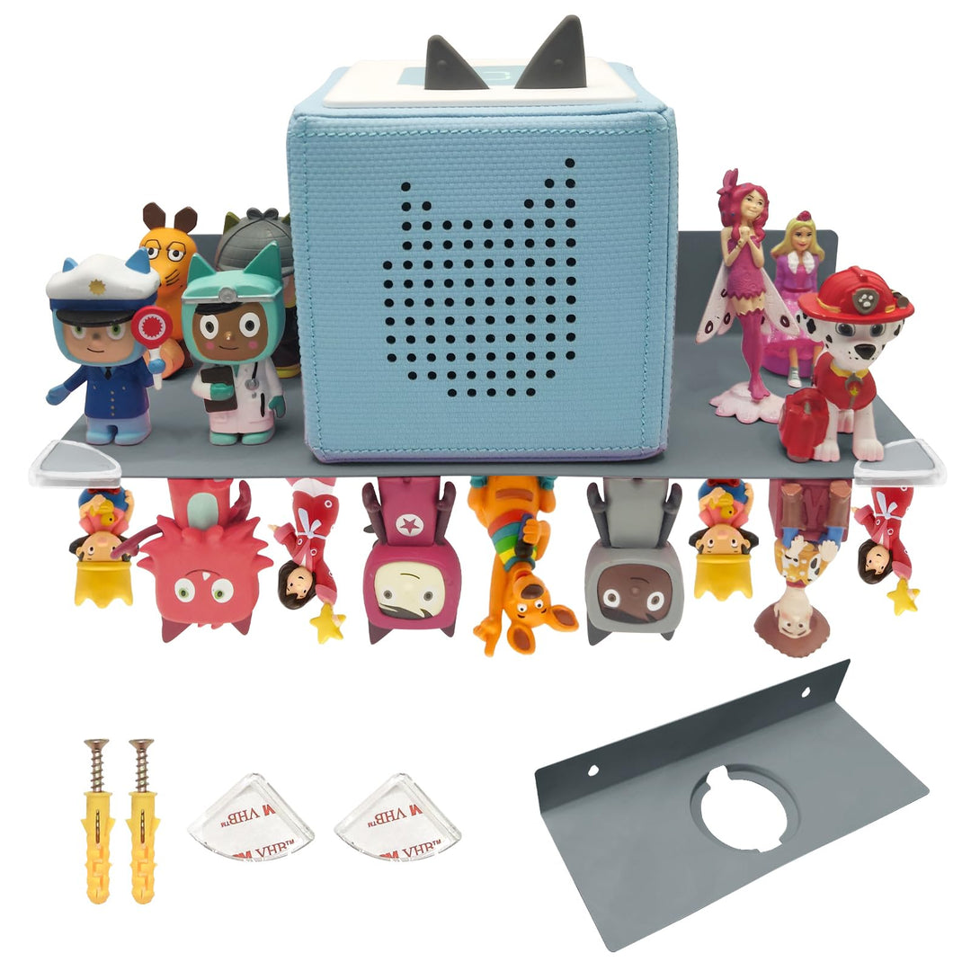 Chedin Metall Tonie Regal | vollständig magnetisches Toniebox Regal für 20 Figuren + Box | Wandregal