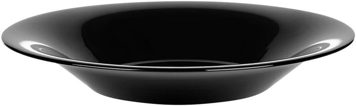 Vilde Tiefe Essteller aus Glas Schwarz 21.5 cm, 400 ml 6 Stk. | Teller, Suppenteller, Set, Schale, S