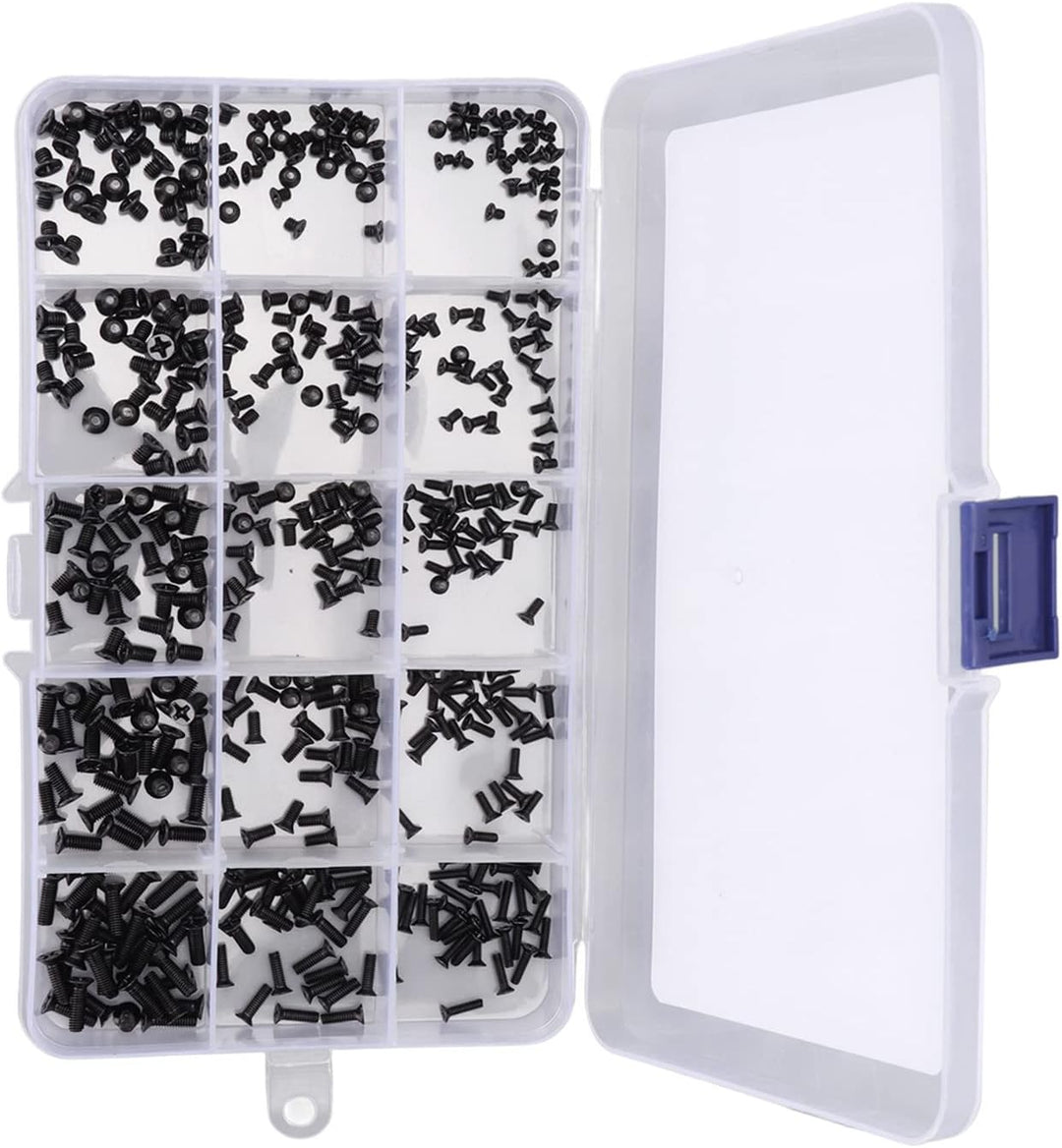 Goshyda 450 Stück Laptop-Schrauben, M2X3 M2X4 M2X5 M2X6 M2X8 M2.5X3 M2.5X4 M2.5X5 M2.5X6 M2.5X8 M3X4