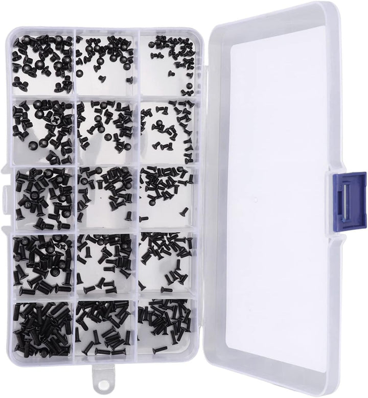 Goshyda 450 Stück Laptop-Schrauben, M2X3 M2X4 M2X5 M2X6 M2X8 M2.5X3 M2.5X4 M2.5X5 M2.5X6 M2.5X8 M3X4