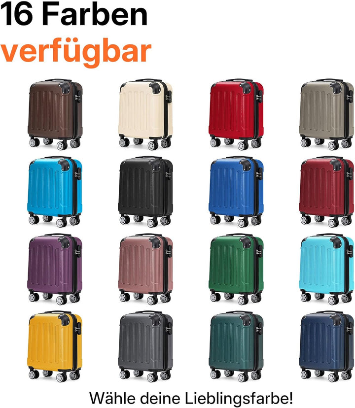 BEIBYE Handgepäck Koffer 45x36x20 cm – Untersitzkoffer für EasyJet, kleines Kabinengepäck aus ABS, C