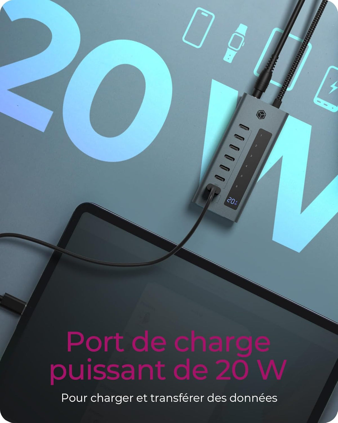 ICY Box USB 3.2 Gen 2 (3.1 Gen 2) Type-C 10000 Mbit/s, IB-HUB1457-C31