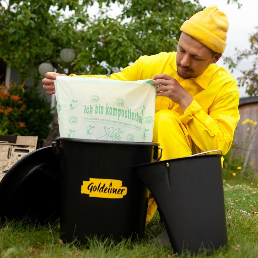 Goldeimer Schietbüdel kompostierbare Fäkalienbeutel 50 Stück - 40-60 Liter für Trockentoilette 5er P