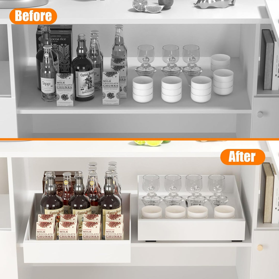 Zanfqvo Teleskopschublade, Ausziehbare Schublade KüChe, Schubladen Aufbewahrung Regal, Ausziehbarer