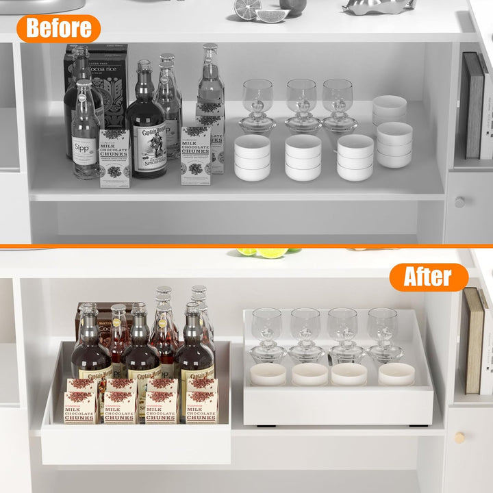 Zanfqvo Teleskopschublade, Ausziehbare Schublade KüChe, Schubladen Aufbewahrung Regal, Ausziehbarer