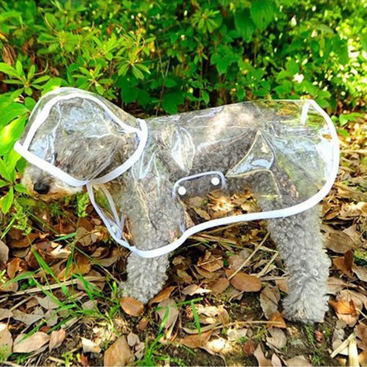 KoKoBin Reflektierender Mantel für Hunde und Katzen mit Kapuze, verstellbar, PVC, transparent, wasse