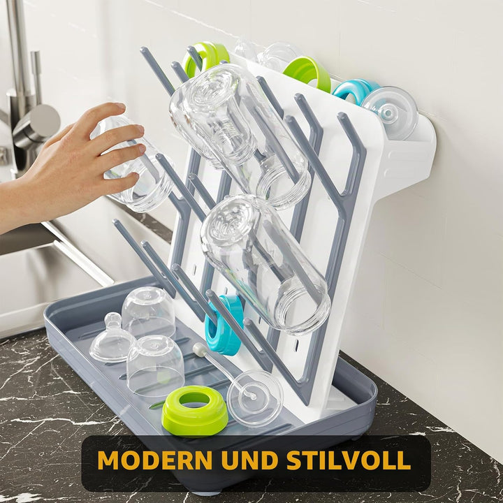 SpaceAid Abtropfgestell für Babyflaschen mit 20 Haken, platzsparendes Küchenflaschenregal, vertikale
