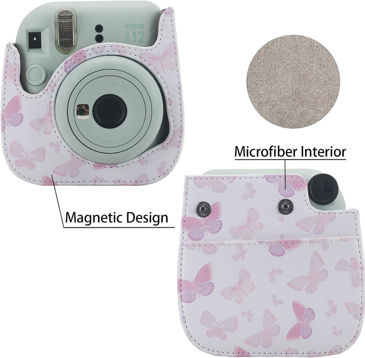 Schutzhülle kompatibel mit Fujiilm Mini 12 11 9 8 8+ Sofortbildkamera, Kameratasche aus PU-Leder mit