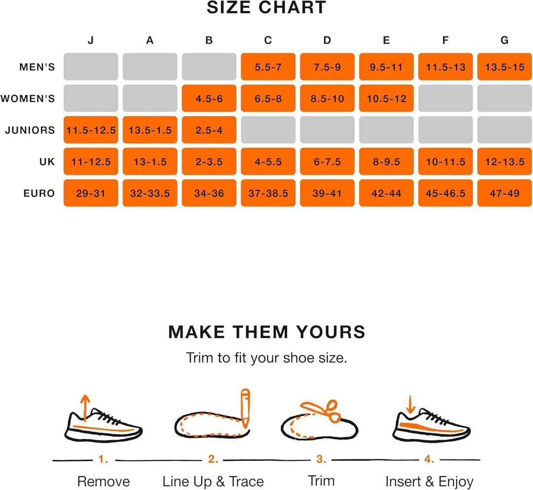 Superfeet FLEX Komfort Schuheinlagen, Einlegesohlen für Sportschuhe zur Polsterung und Unterstützung