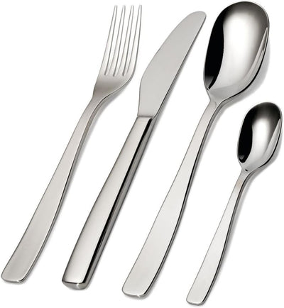 Alessi "Knifeforkspoon", 6 Stück Dessertgabel Silber, Silber