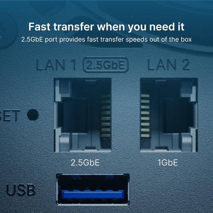 DS425+ 4-Bay Synology NAS – 3 Jahre Garantie, kompakte Speicherlösung mit integriertem 2,5 GbE-Port