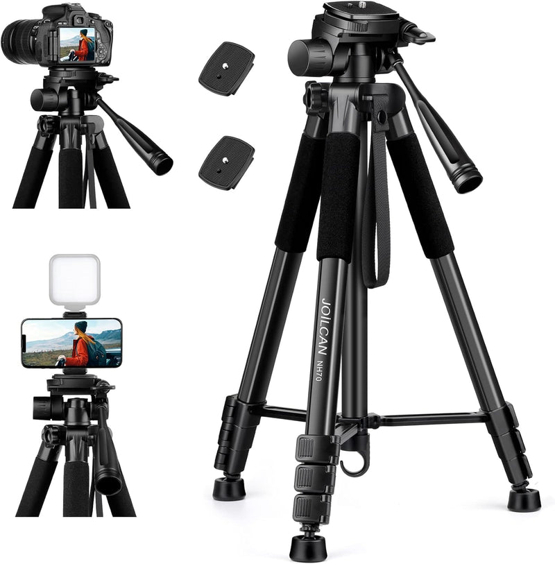 JOILCAN Stativ Kamera 165cm(65in), Aluminium Leichtes Dreibein Stative mit Tragetasche für Canon Nik