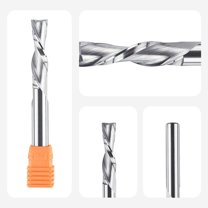 SpeTool 2 Stück Spiralnutfräser 8mm Schaft Downcut 32mm Schnittlänge Nutfräser Spiralfräser 2 Flöten