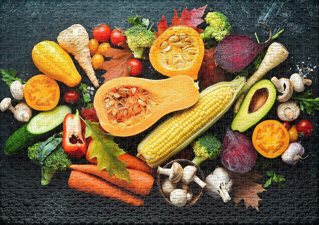 Ulmer Puzzleschmiede - Puzzle „Herbstgeschmack“– Klassisches 1000 Teile Puzzle – Puzzlemotiv aus der