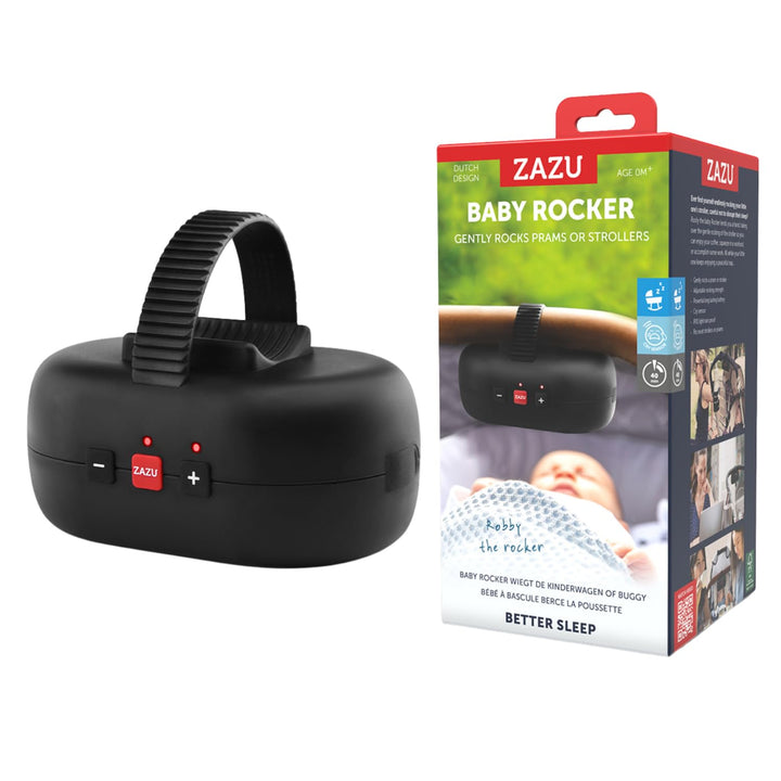 ZAZU Robby Kinderwagenschaukler - Automat. Babywippe, Verstellbare Stärke, 40-Min Timer, Babyschreis