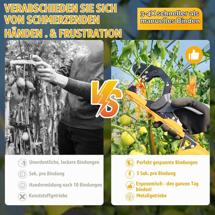 SWANSOFT B13 Pflanzenbindemaschine, 50mm Bindezange für Pflanzen Profi, Bindemaschine Pflanzen für T