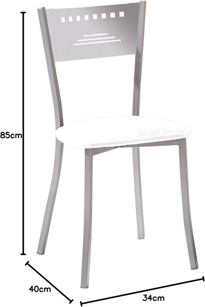 ASTIMESA SCOBBL kuechenstuhl, Metall Kunstleder Aluminium, weiss, Altura de asiento 45 cms, Weiss