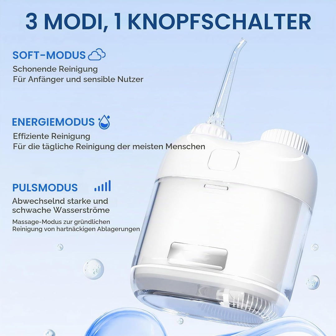 Mini Tragbare Munddusche Testsieger, Klein Elektrische Munddusche Reise Kabellos Mobil, Waterflosser