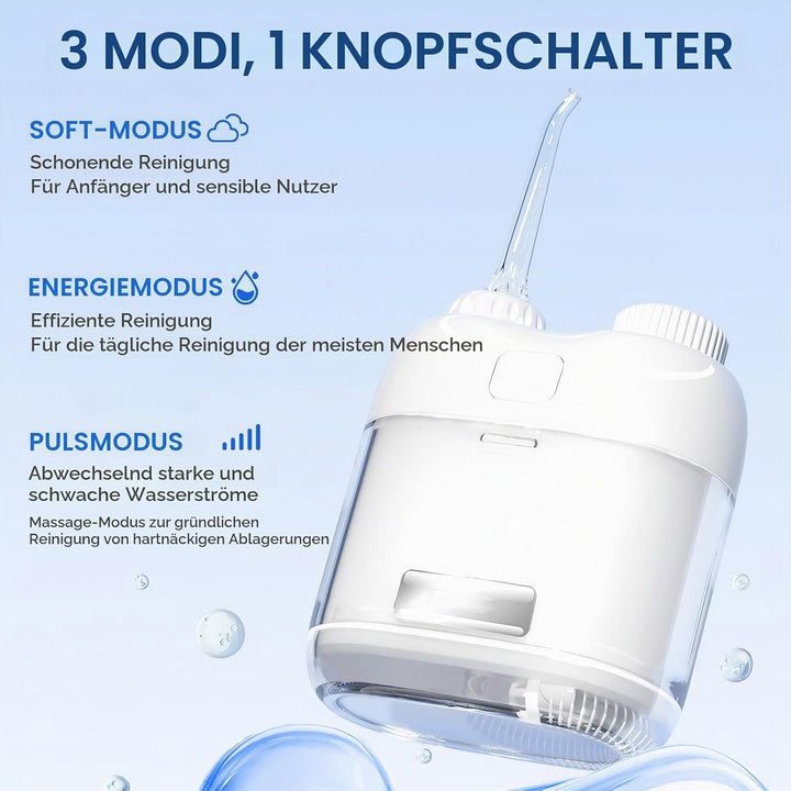 Mini Tragbare Munddusche Testsieger, Klein Elektrische Munddusche Reise Kabellos Mobil, Waterflosser