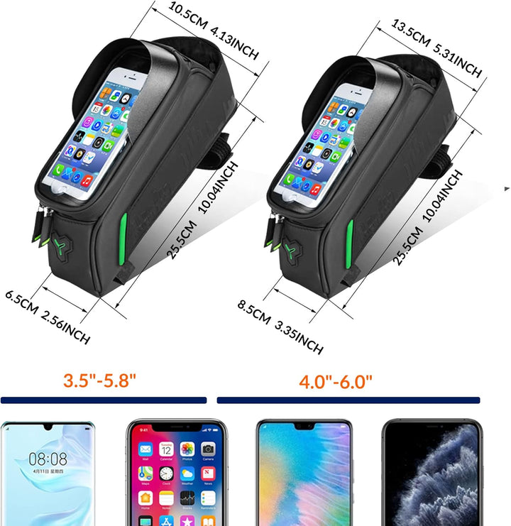 ROCKBROS Rahmentasche für Fahrrad, Telefonhalterung für Lenker, Rennrad, Aufbewahrungstasche, 2 in 1