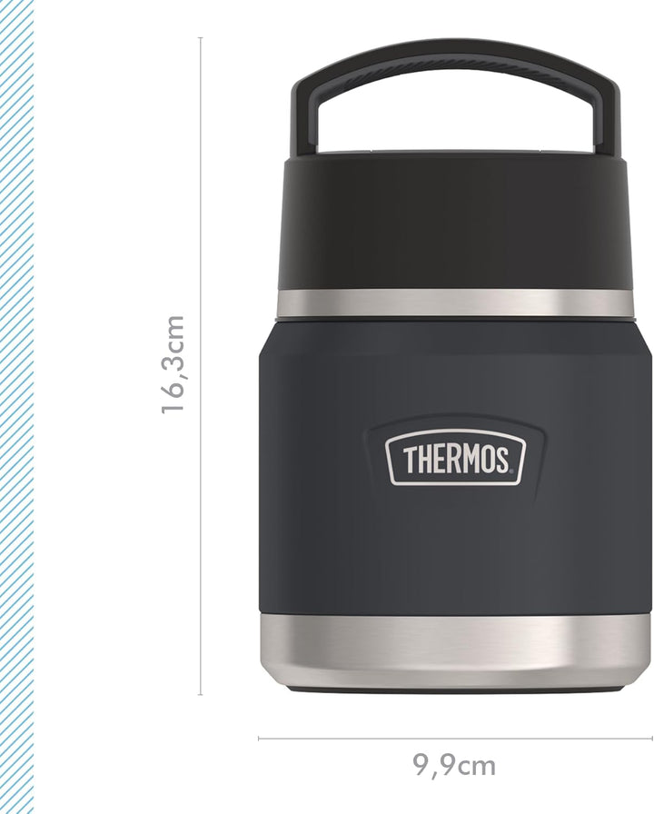 Thermos ICON Kids Thermobehälter für Essen 0,35l, dunkelgrau, graphite, Edelstahl, absolut dicht, hä