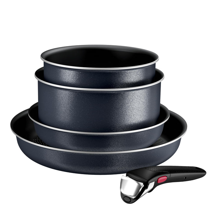 Tefal Ingenio Enjoy Pfannen-Set, 2-teilig, 22/28 cm + 2 Stielkasserolle 18/20 cm + abnehmbarer Griff