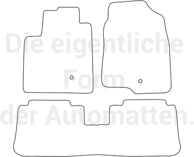 moto-MOLTICO Fussmatten Auto Velours Autoteppiche Schwarz Automatten Set 3-teilig passend für Opel A